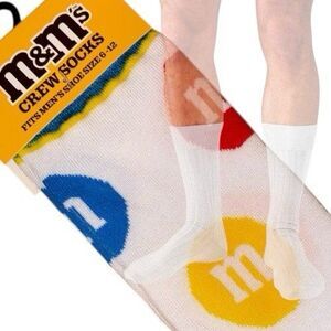 M&Ms Candy Odd Sox Crazy Socks Mens Size 6-12 Crew Novelty Gift Funny Women
